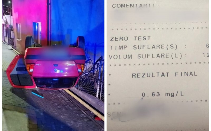 Autorul accidentului din Dej, care s-a răsturnat cu mașina, era BEAT mangă
