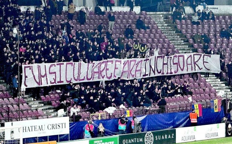 Ce banner au afișat suporterii de la CFR Cluj la ultima partidă jucată pe stadionul din Gruia