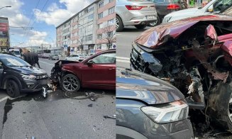 ACCIDENT rutier în Piața Mihai Viteazu! Două persoane, transportate la spital