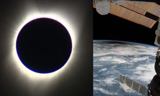 Cum s-a văzut eclipsa din spațiu. Imagini spectaculoase de pe Stația Spațială Internațională