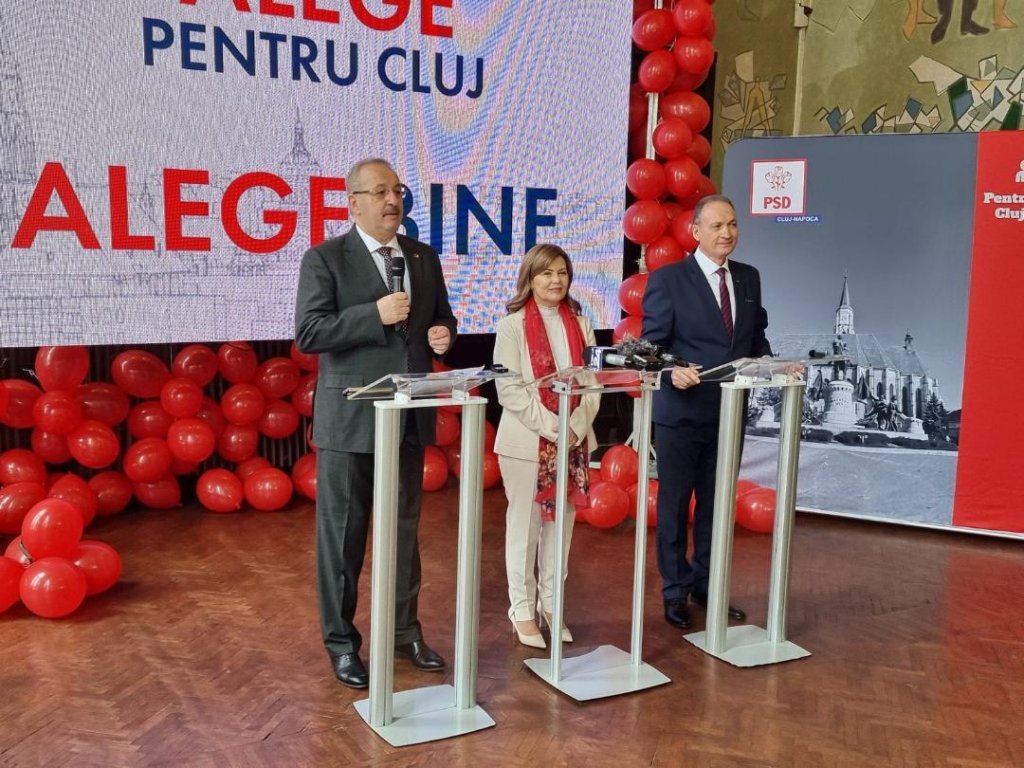 PSD a intrat oficial în cursa pentru primărie și CJ Cluj. Aurelia Cristea: "Vreau să avem termen de comparație Viena sau Zurich" / Alexandru Cordoș: "Ce vor clujenii? Să nu mai petreacă atât de mult timp în trafic"