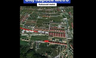 Harta 3D cu traseul liniei de metrou din Cluj Napoca