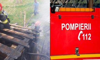 INCENDIU într-o localitate din Cluj. Un atelier a luat FOC