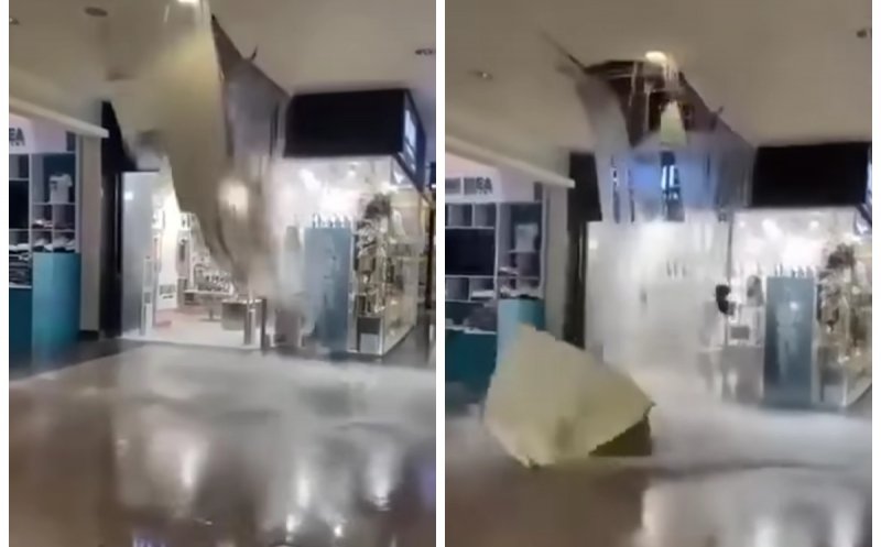 Inundație la mall. Tavanul s-a fisurat în urma “potopului” de joi seara