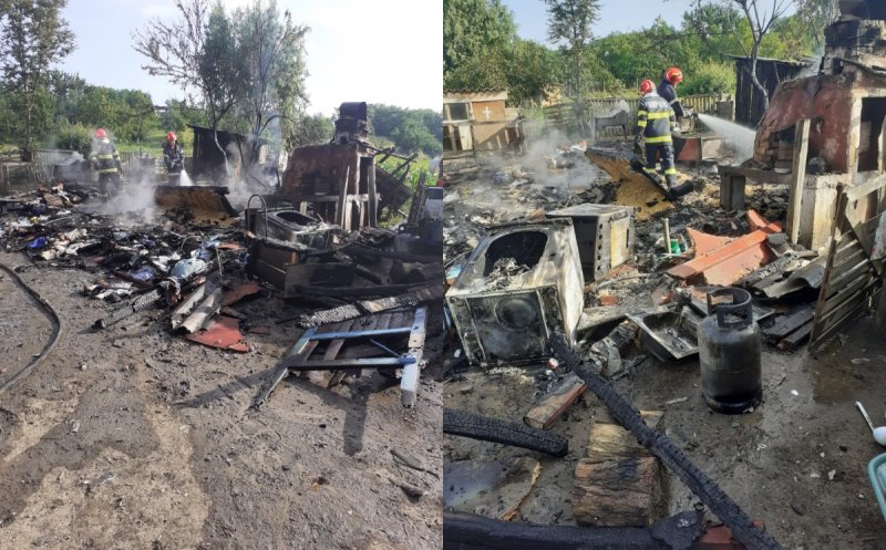 Incendiu puternic într-o localitate din Cluj. Focul a făcut scrum o gospodărie