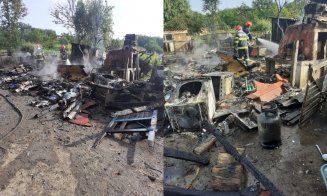 Incendiu puternic într-o localitate din Cluj. Focul a făcut scrum o gospodărie