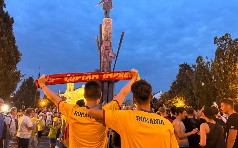 Bucurie în centrul orașului. Clujenii sărbătoresc performanța României de la EURO
