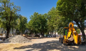 Lucrările din Parcul Caragiale, la 70%. O parte din zidul roman, conservat