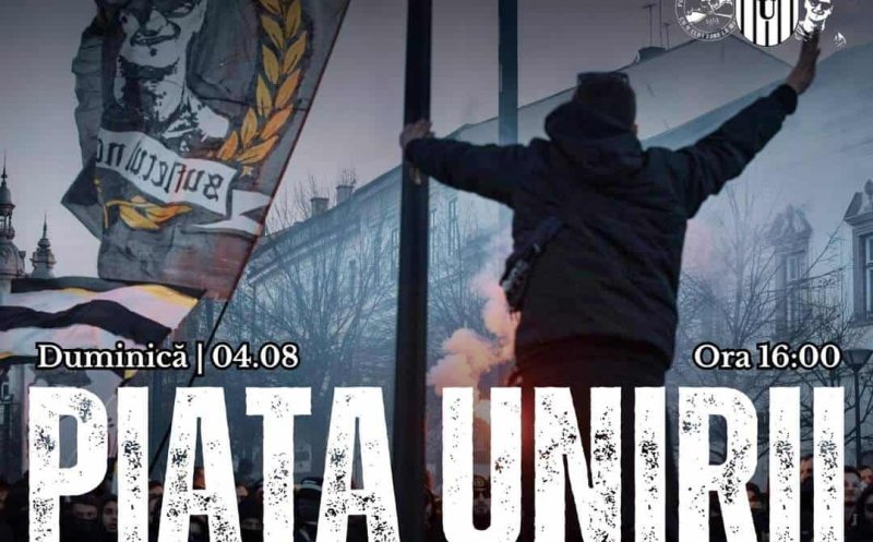 Suporterii “U” Cluj “ocupă” Piața Unirii înaintea meciului cu CFR