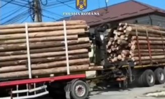 Cluj: Camion cu lemne de peste 300.000 de lei fără acte, tras pe dreapta după o sesizare la 112