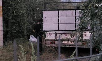 ”Aseară pe malul Someșului. Respectivii aruncau saci cu mizerie în Someș”