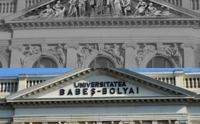 În frontonul clădirii UBB Cluj era un ansamblu statuar de 8 figuri alegorice. Ce reprezentau
