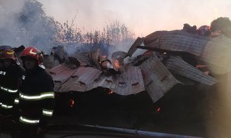 INCENDIU la o gospodărie din judeţul Cluj / Proprietarul a reușit să evacueze animalele înainte de a fi pârjolite