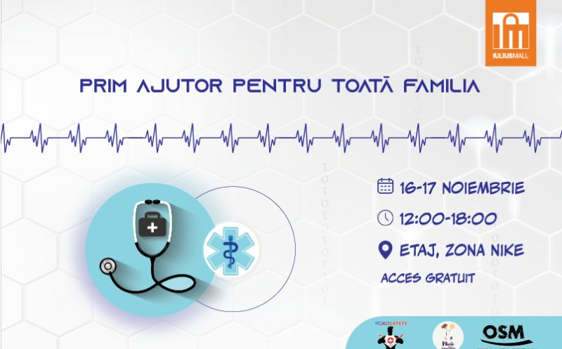 Cursuri de prim ajutor pentru întreaga familie și screening al glicemiei, gratuite, la Iulius Mall Cluj