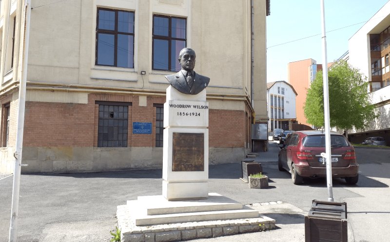 Dezvelire bust Woodrow Wilson, în Piața Lucian Blaga