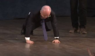 Primarul Clujului, într-o formă fizică de invidiat. Boc a făcut, pe scenă, 30 de flotări