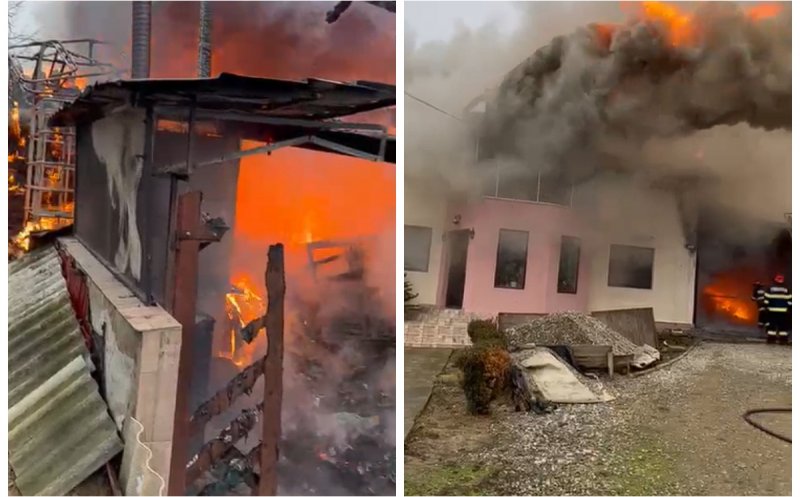 Tragedie înainte de Crăciun: Casa unei familii din Cluj a luat foc