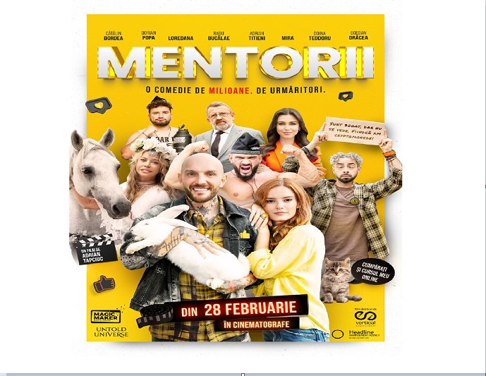 S-a lansat trailerul comediei MENTORII, primul lungmetraj produs de UNTOLD Universe, care ajunge în cinematografe pe 28 februarie 2025