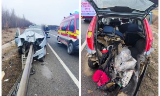 Un nou accident grav pe centura Vâlcele-Apahida: O mașină a intrat într-un parapet. Tânără, transportată la spital