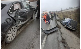 Coliziune între trei mașini, în Cluj. ISU a intervenit