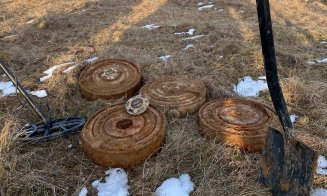 Mine antitanc din Al Doilea Război Mondial descoperite pe un deal din Cluj