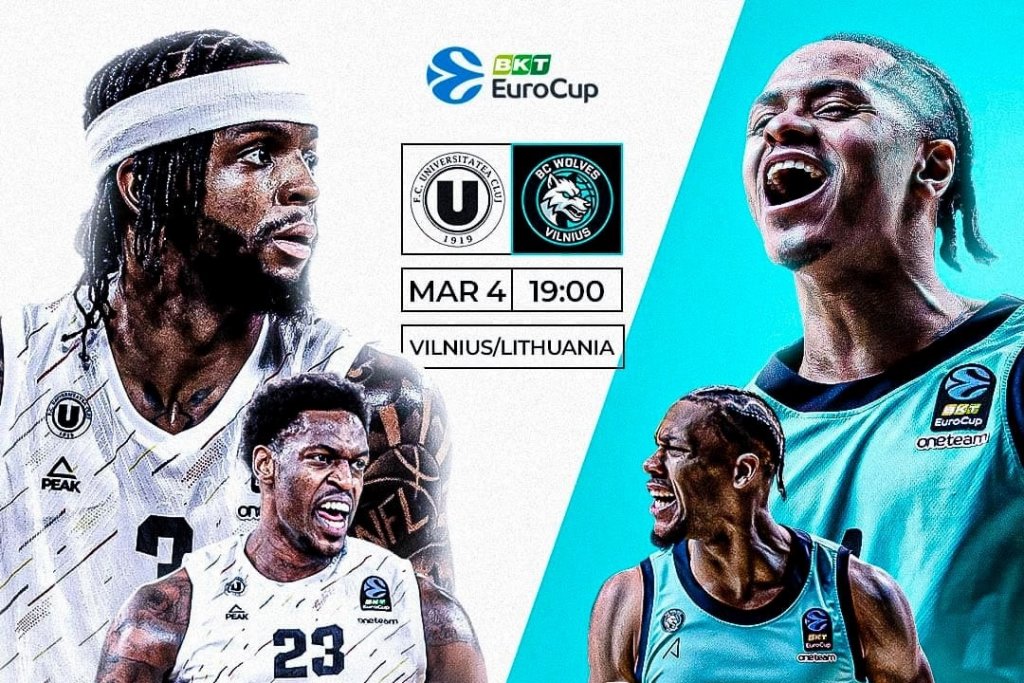 U-BT Cluj-Napoca vs BC Wolves Vilnius. Ce echipă are cele mai bune statistici în grupele EuroCup