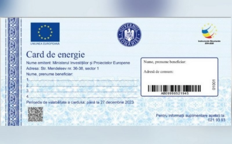 Carduri pentru plata facturilor de curent și gaze pentru persoanele vulnerabile. Când vor fi disponibile