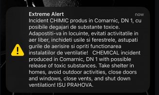 Circulaţie OPRITĂ pe DN1, mesaj Ro-Alert şi EVACUĂRI: Scurgeri de acid sulfuric dintr-o cisternă