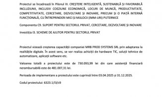 Comunicat MRD  PROD SYSTEMS