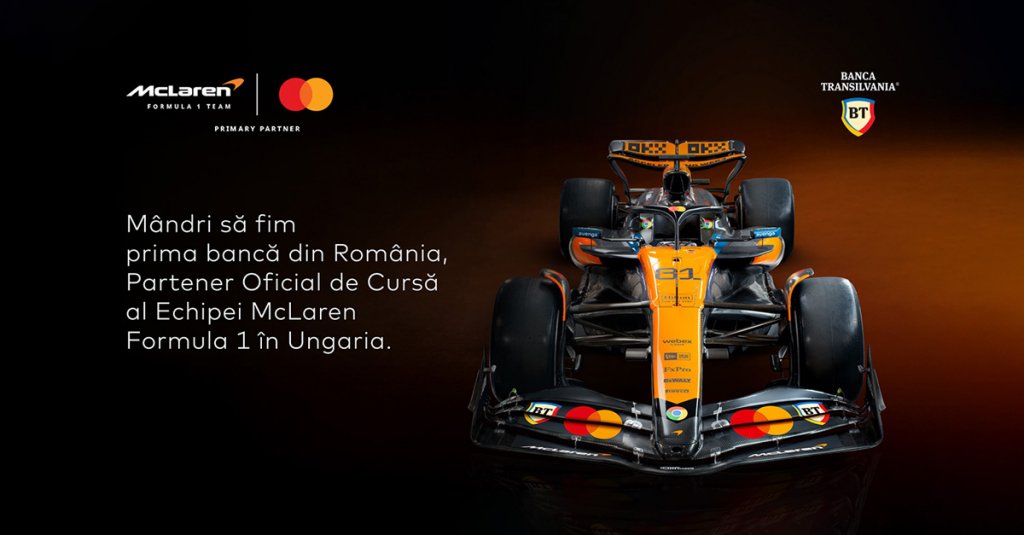 OFICIAL: BT, prima bancă din România partener de cursă al echipei de Formula 1 McLaren