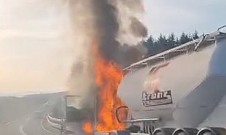 INCENDIU pe centura Vâlcele-Apahida