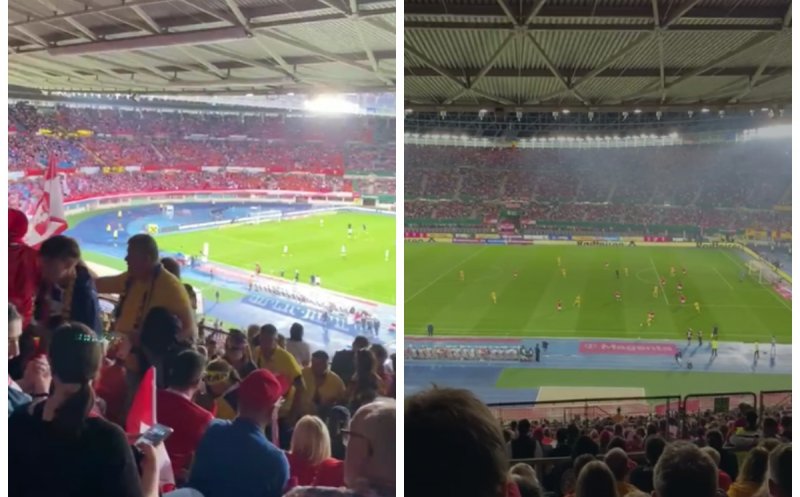 Atmosferă intensă la Viena: O familie din Cluj a trăit meciul cu Austria din tribuna gazdelor. Cât a costat biletul
