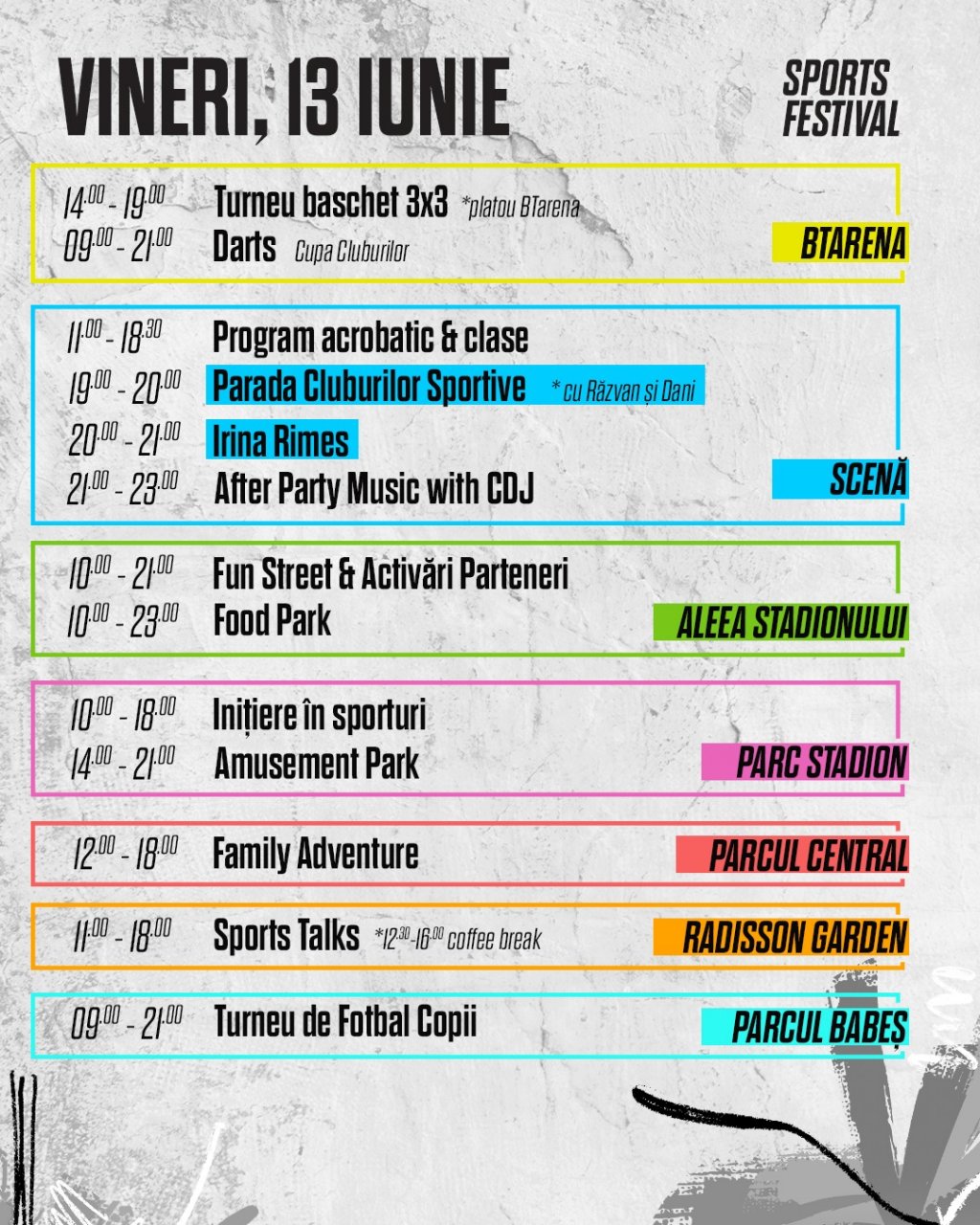 A început Sports Festival 2025. Programul zilei de vineri