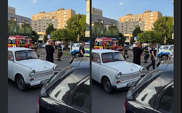 ACCIDENT în Cluj-Napoca: Trabant vs. motocicletă cu victimă, la spital