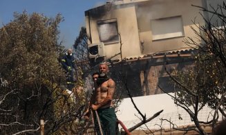Ard şi case în Grecia, în timp ce incendiul de vegetație se răspândește lângă Atena