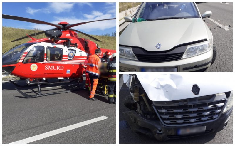 Accident rutier GRAV pe A10, în Cluj: Tânăr găsit inconștient. A fost solicitat elicopterul SMURD