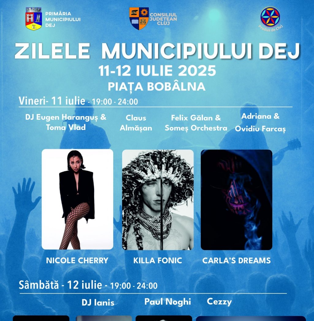 Zilele Municipiului Dej, Festivalul Culturii Populare Someșene și Târgul Produs de Cluj, în weekendul viitor la Dej