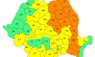 Cod galben prelungit de averse torențiale, vijelii și grindină, la Cluj