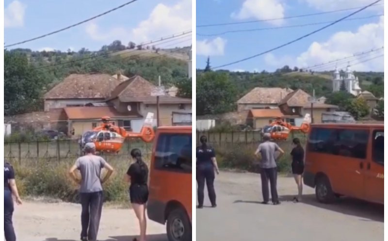 Intervenție dramatică în Cluj: Doi bărbați, salvați în ultima clipă dintr-un canal colector. Elicopterul SMURD a intervenit