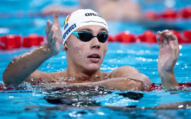 David Popovici, calificat în finala probei de 200 de metri liber la Campionatele Mondiale de la Singapore