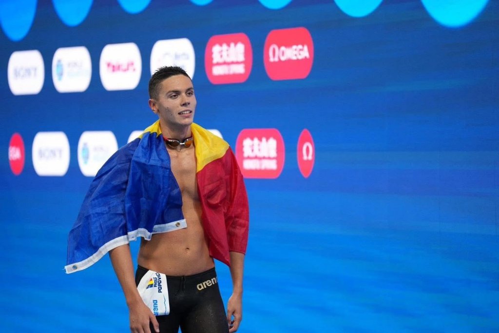 David Popovici, din nou campion mondial. A cucerit titlul la 100 de metri liber