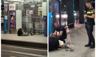 „Shaorma înainte de datorie?”. Doi polițiști din Cluj, criticați pentru lipsa de reacție în fața unui bărbat căzut, considerat de ei „doar băut”