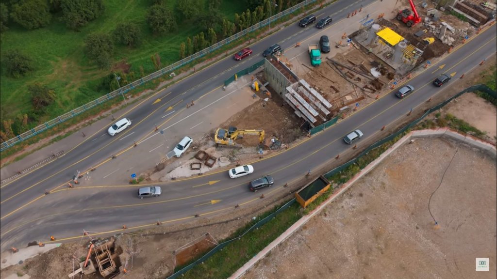 Imagini video de pe șantierul pasajului care se construiește în zona Spitalului Regional pe ruta Cluj-Napoca – Florești