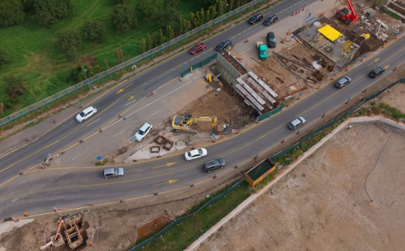 Imagini video de pe șantierul pasajului care se construiește în zona Spitalului Regional pe ruta Cluj-Napoca – Florești