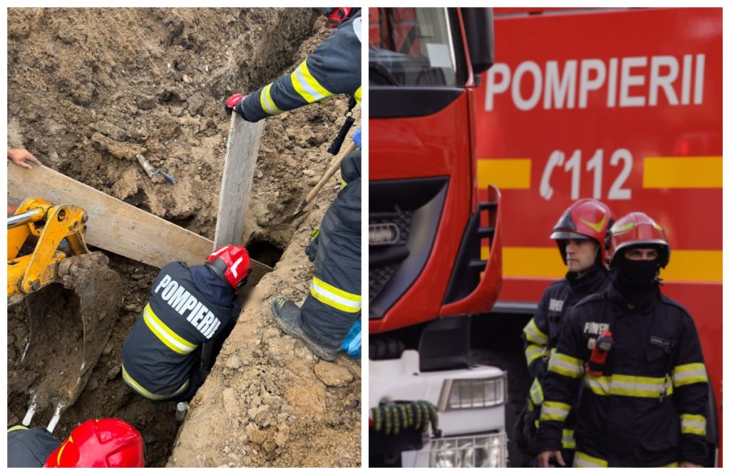 Mobilizare de forțe la Corușu, Cluj: pompierii au reușit să salveze un bărbat prins sub pământ