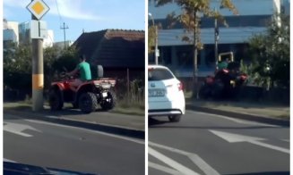 Incident în Cluj: un tânăr pe ATV a vrut să ocolească traficul, dar a ajuns în șanț după ce s-a izbit de un copac. "Stan și Bran la volan"