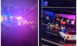 Accident rutier GRAV în apropiere de podul IRA din Cluj. Un echipaj SMURD a intervenit de urgență