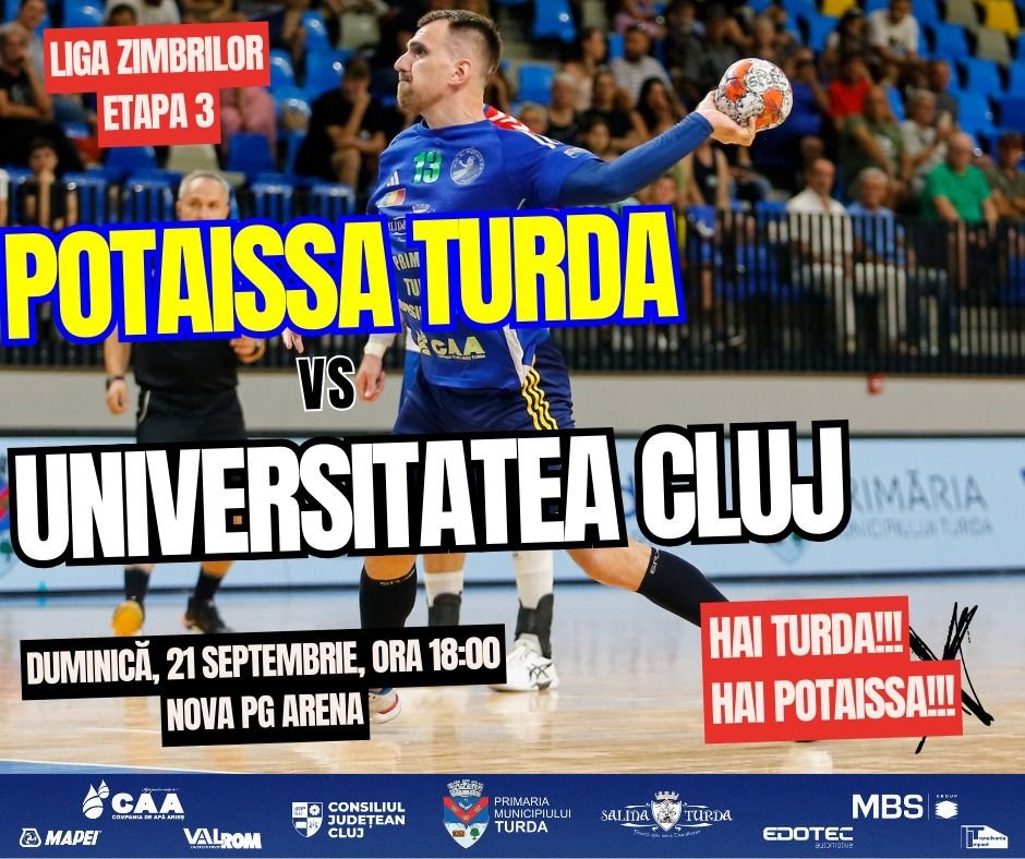 Meci de handbal plin de energie la Turda: Potaissa Turda vs Universitatea Cluj! Bilete și abonamente