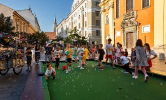 Cluj-Napoca, un loc de joacă pentru toată familia în weekend. Cum s-au distrat clujenii: Imagini din centrul orașului