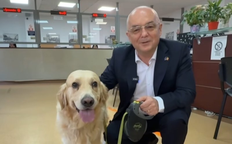 Clujul, mai pet-friendly de astăzi! Emil Boc a venit cu cățelul la Primărie:"E un semn de respect, de civilizație"